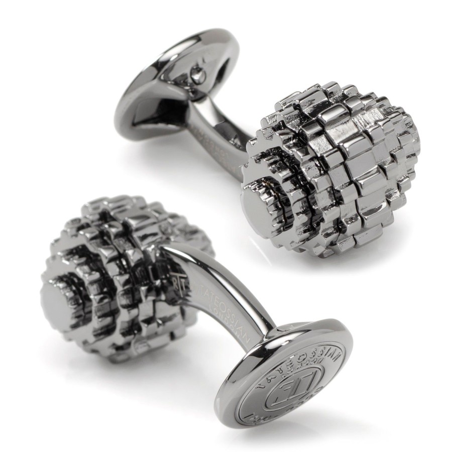 Tateossian Moving Gunmetal Gear Cufflinks | Classic Cufflinks