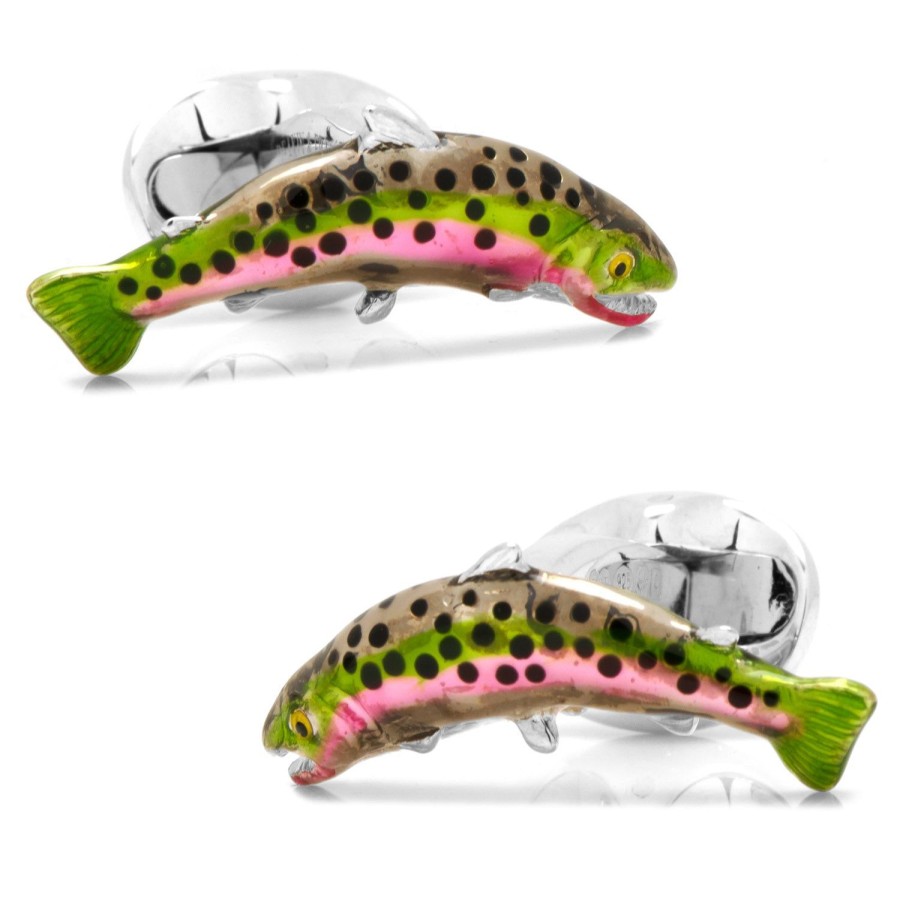 Deakin & Francis Sterling Silver Trout Cufflinks | Classic Cufflinks