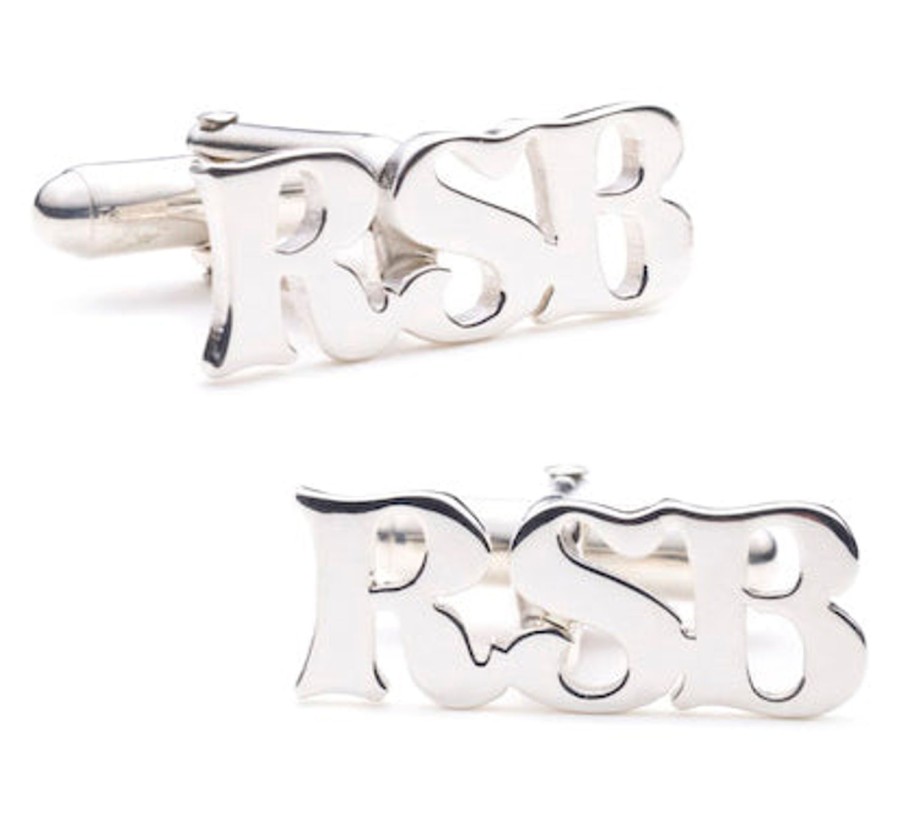 Max Lang Sterling Personalized Cutout Initial Cufflinks | Classic Cufflinks