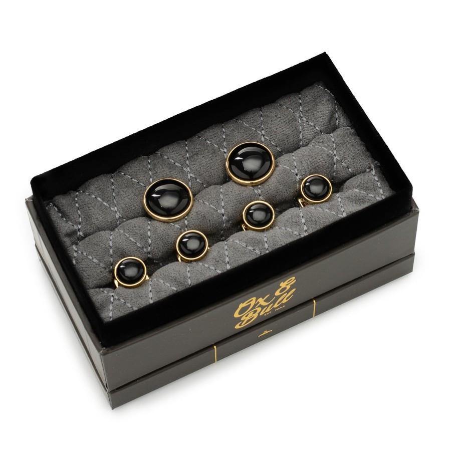 Ox and Bull Trading Co. Gold And Onyx Stud Set | Stud Sets