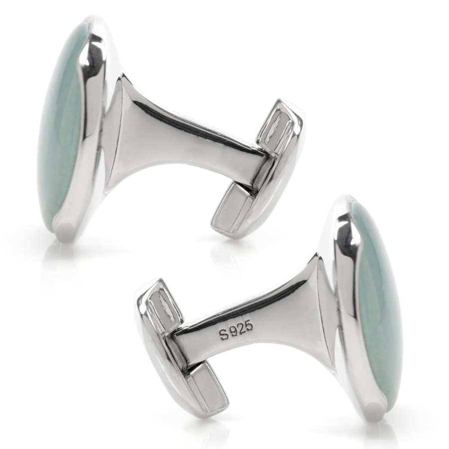 Ox and Bull Trading Co. Sterling Silver Classic Formal Aventurine Cufflinks | Classic Cufflinks