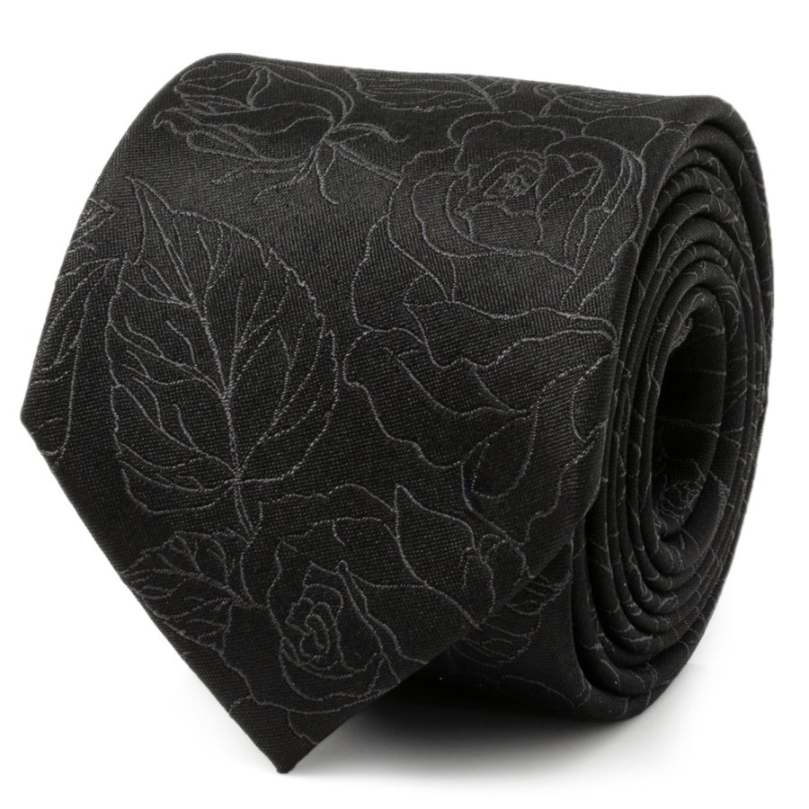 Ox and Bull Trading Co. Black Floral Men'S Tie | Classic Ties