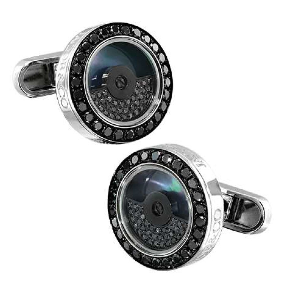 Jacob & Co. Rotor Cufflinks With Pave Set Black Diamonds | Classic Cufflinks