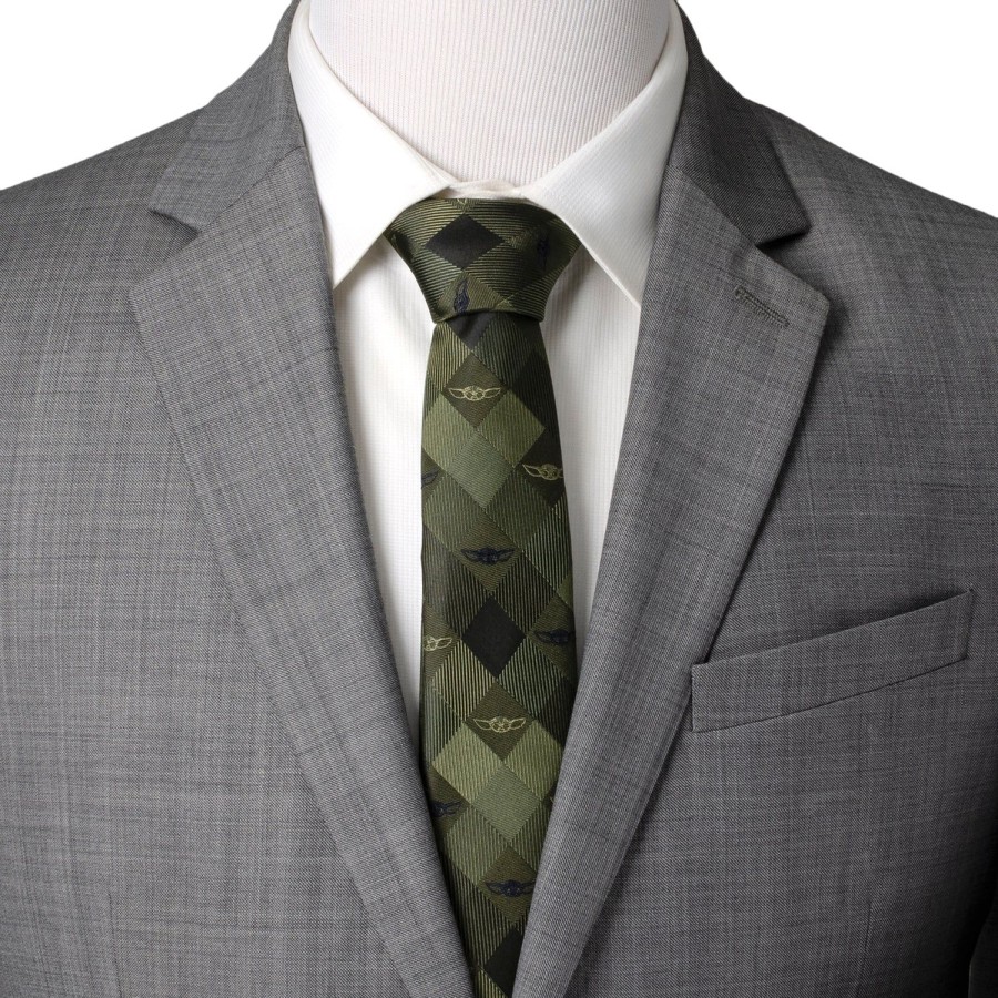 Star Wars Grogu Plaid Green Men'S Tie | Star Wars Ties