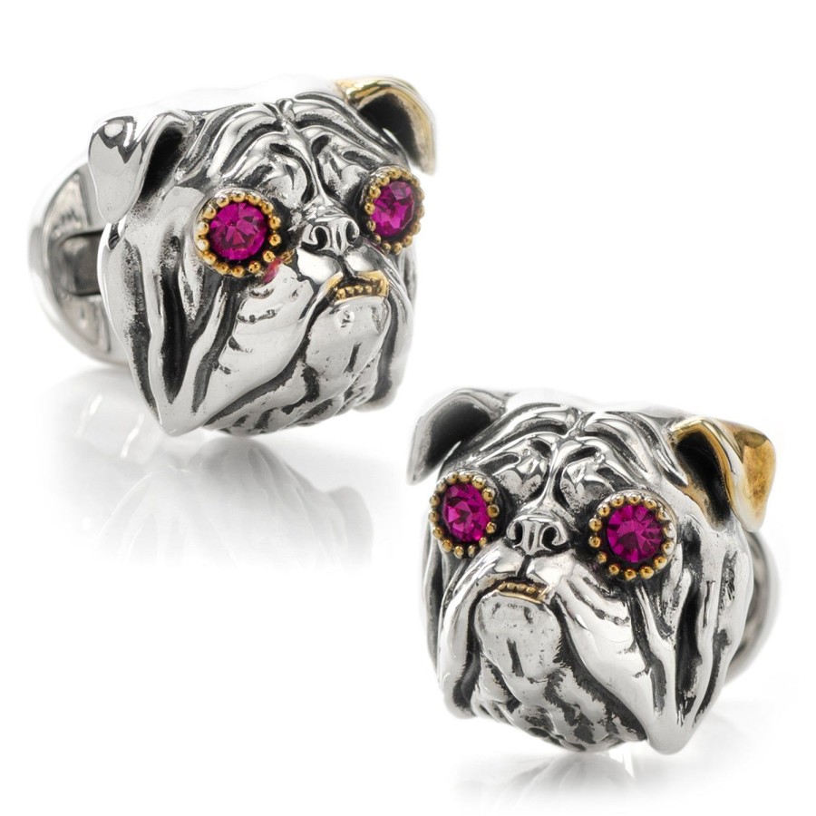 Ox and Bull Trading Co. Sterling Silver English Bulldog Cufflinks | Classic Cufflinks