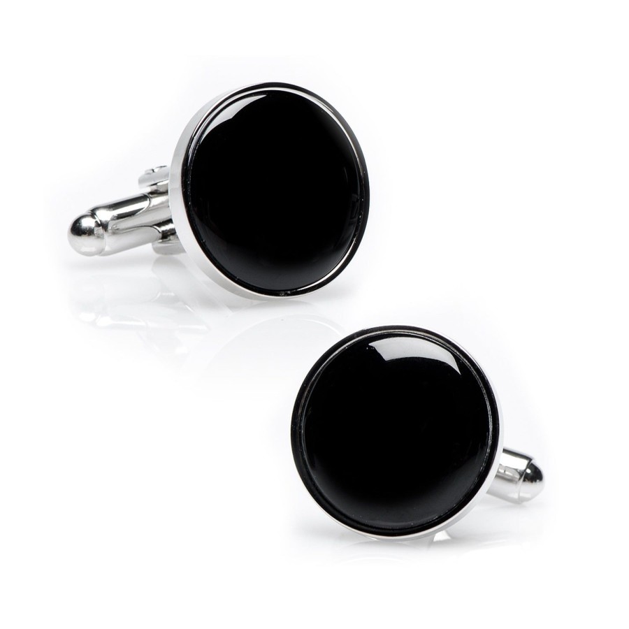 Ox and Bull Trading Co. Silver And Onyx Cufflinks | Classic Cufflinks