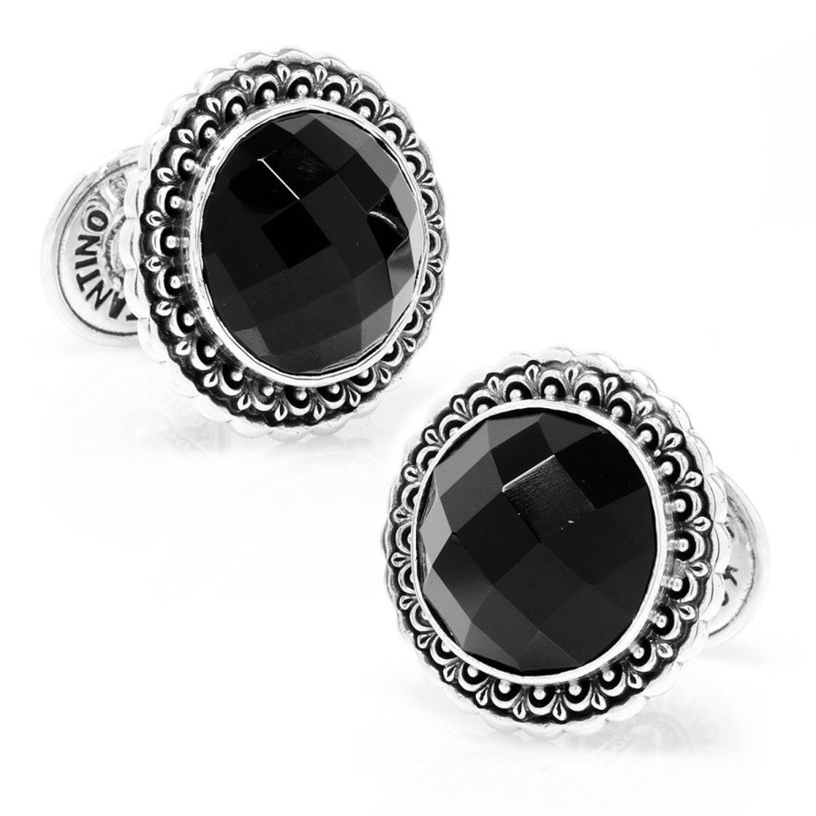 Konstantino Konstantino Round Faceted Onyx Cufflinks | Classic Cufflinks