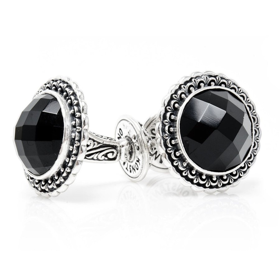 Konstantino Konstantino Round Faceted Onyx Cufflinks | Classic Cufflinks