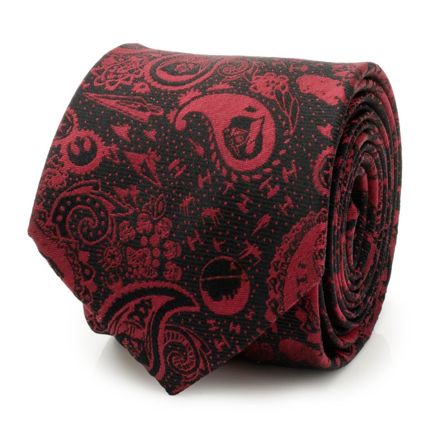 Star Wars Vader Paisley Black And Red Men'S Tie | Star Wars Ties