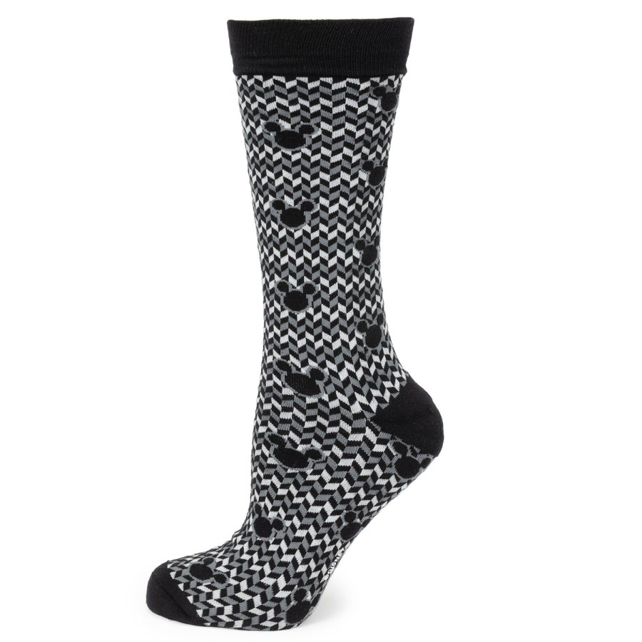 Disney Mickey Silhouette Chevron Black Men'S Socks | Socks