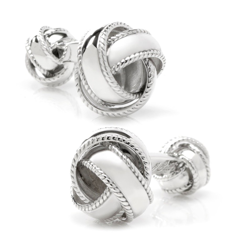 Ox and Bull Trading Co. Sterling Silver Braided Knot Cufflinks | Classic Cufflinks