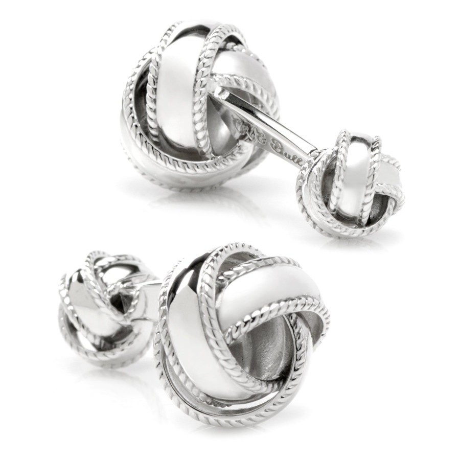 Ox and Bull Trading Co. Sterling Silver Braided Knot Cufflinks | Classic Cufflinks