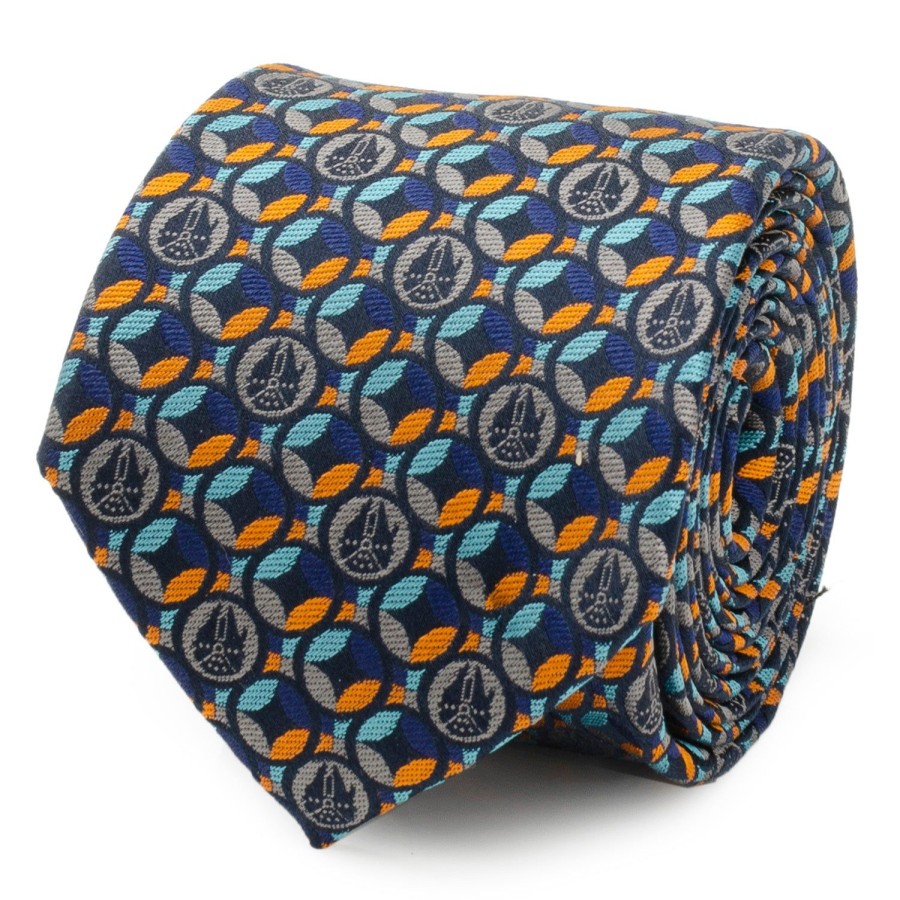 Star Wars Falcon Motif Navy Blue Men'S Tie | Star Wars Ties