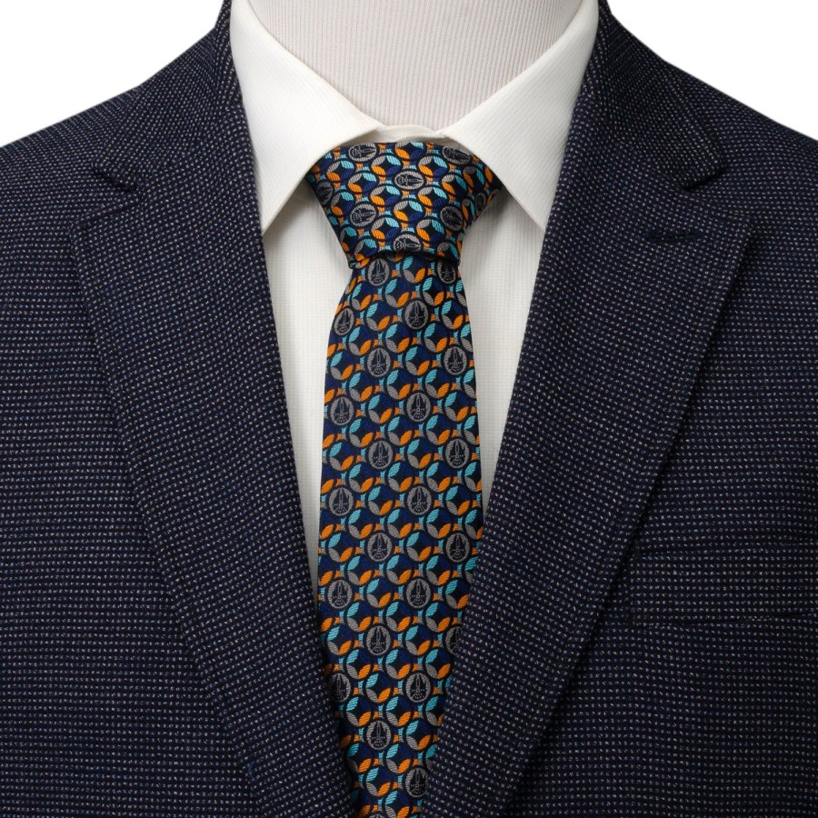 Star Wars Falcon Motif Navy Blue Men'S Tie | Star Wars Ties