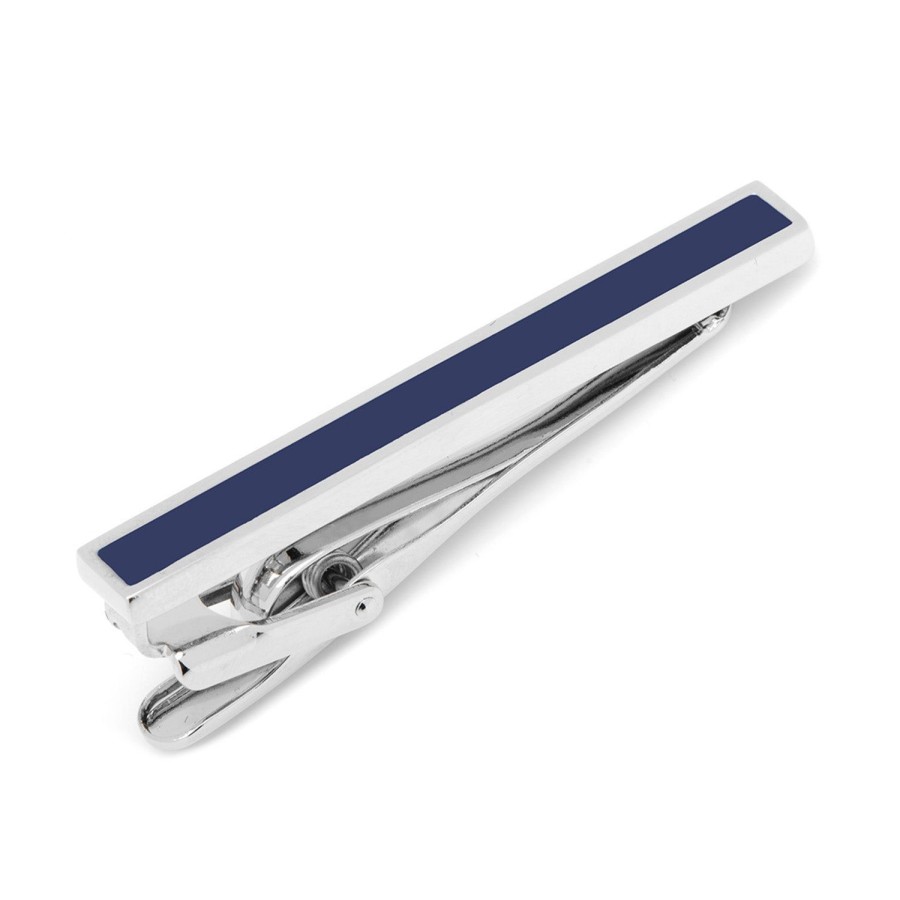 Ox and Bull Trading Co. Navy Enamel Inlaid Tie Clip | Classic Tie Bars