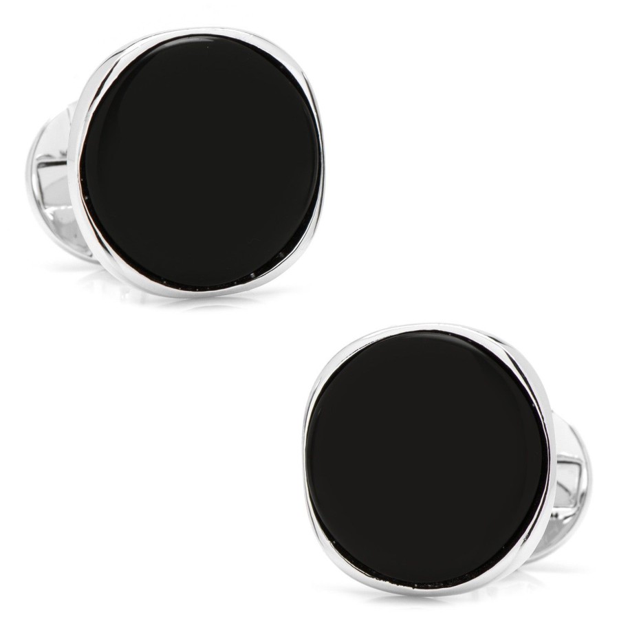 Ox and Bull Trading Co. Sterling Silver Classic Formal Onyx Cufflinks | Classic Cufflinks