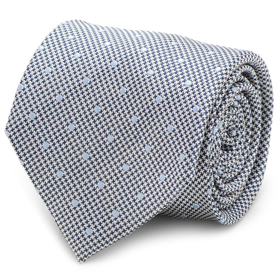 Ox and Bull Trading Co. Dotted Herringbone Gray Silk Tie | Classic Ties