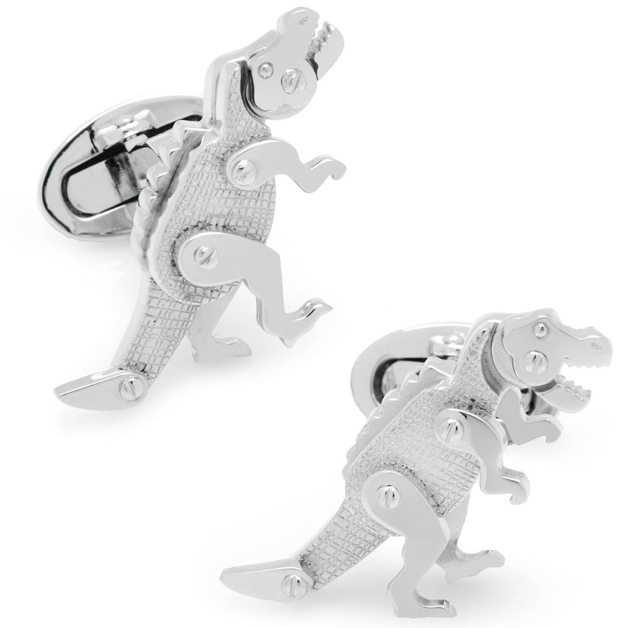 Jan Leslie Moving Rivet T-Rex Dinosaur Cufflinks | Classic Cufflinks