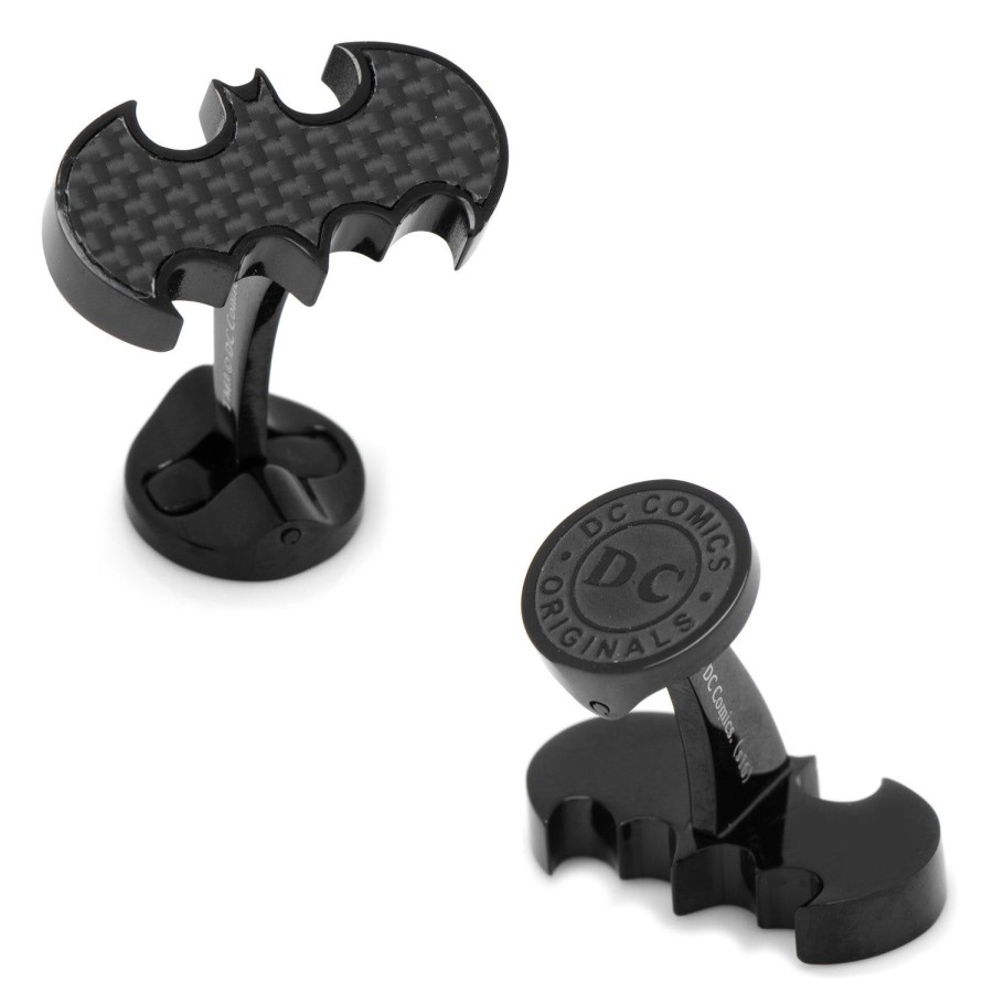 DC Comics Stainless Steel Carbon Fiber Batman Cufflinks | Movies & Characters Cufflinks