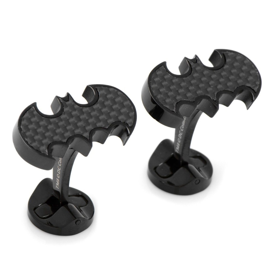 DC Comics Stainless Steel Carbon Fiber Batman Cufflinks | Movies & Characters Cufflinks