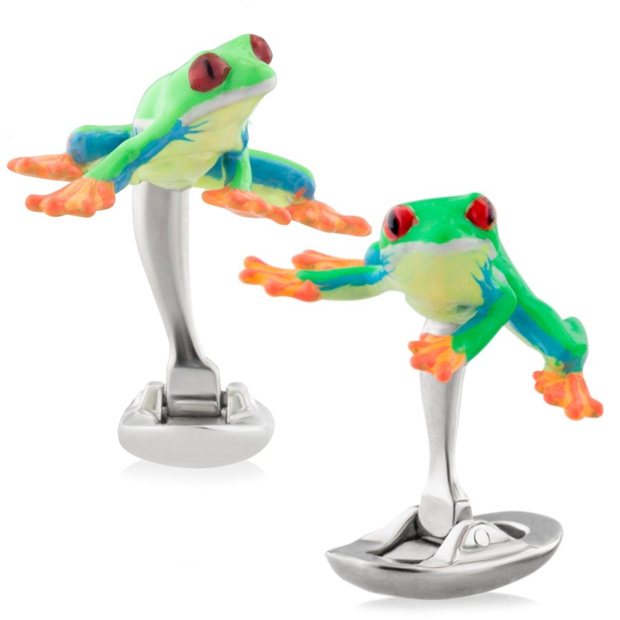 Fils Unique The Red-Eye Tree Frog Cufflinks | Classic Cufflinks