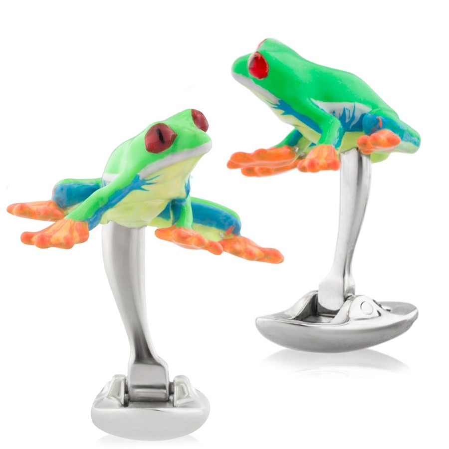 Fils Unique The Red-Eye Tree Frog Cufflinks | Classic Cufflinks