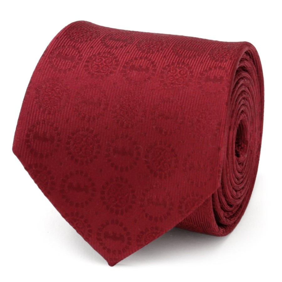 DC Comics Batman Medallion Burgundy Silk Men'S Tie | Dc Comics Ties