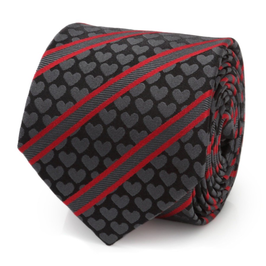 Cufflinks, Inc. Black Heart Striped Men'S Tie | Classic Ties