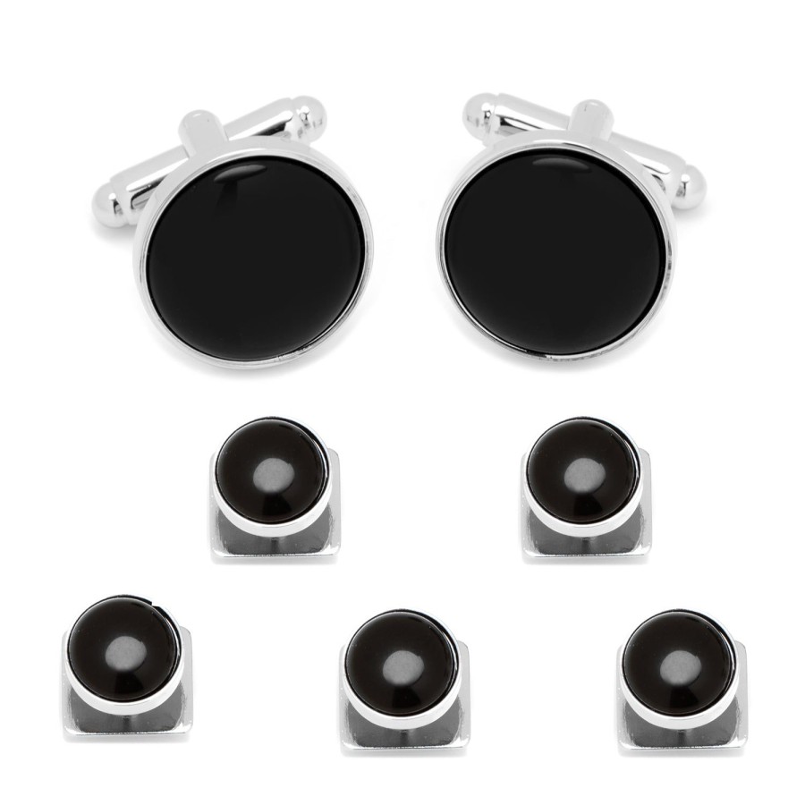 Ox and Bull Trading Co. Silver And Onyx 5-Stud Set | Stud Sets