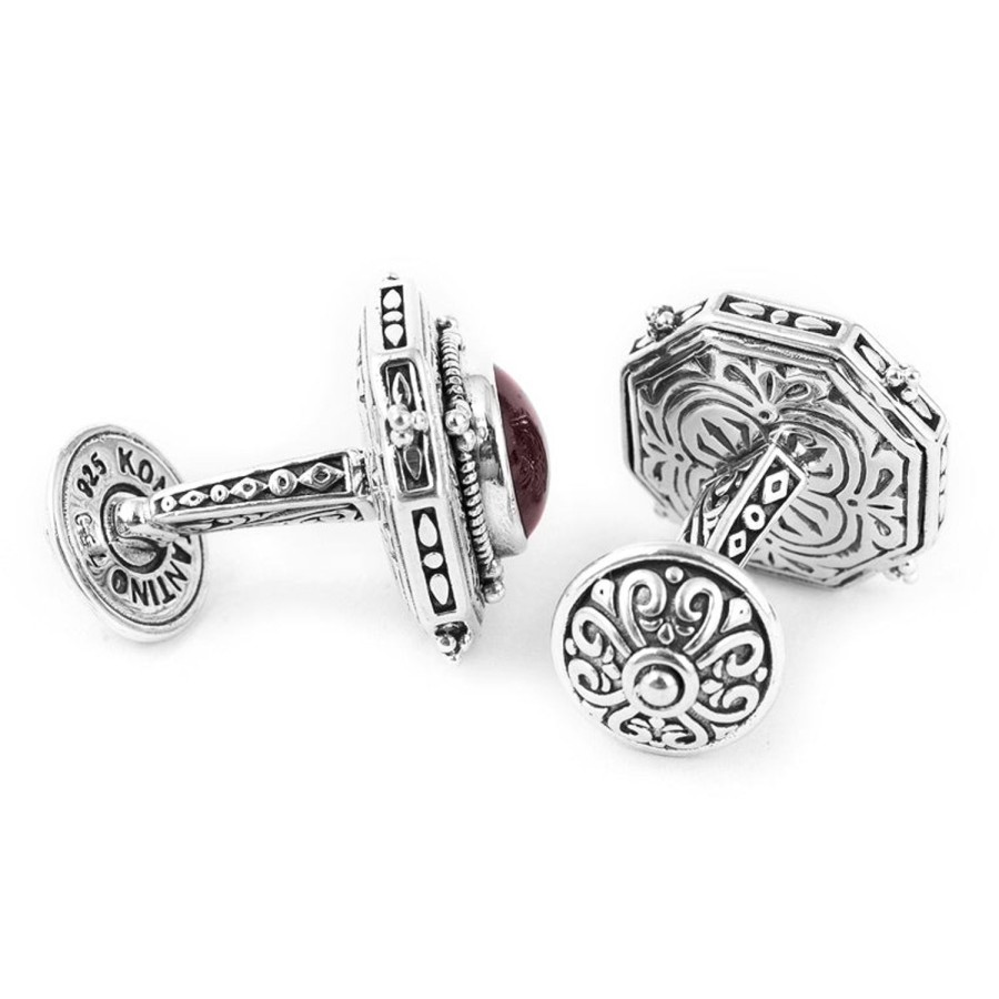 Konstantino Konstantino Garnet Cabochon Cufflinks | Classic Cufflinks