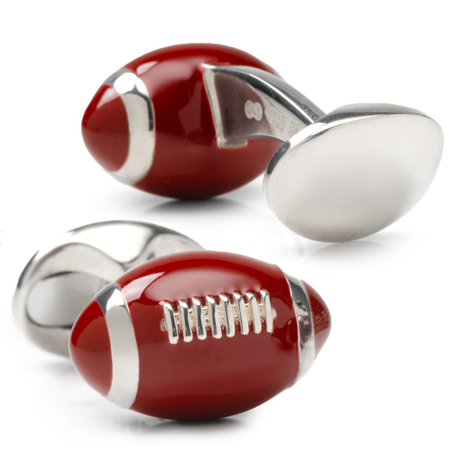 Deakin & Francis Sterling Silver American Football Cufflinks | Classic Cufflinks