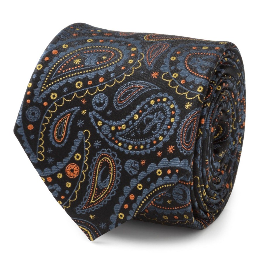 Star Wars Mandalorian Black Paisley Men'S Tie | Star Wars Ties