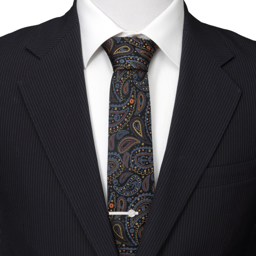 Star Wars Mandalorian Black Paisley Men'S Tie | Star Wars Ties