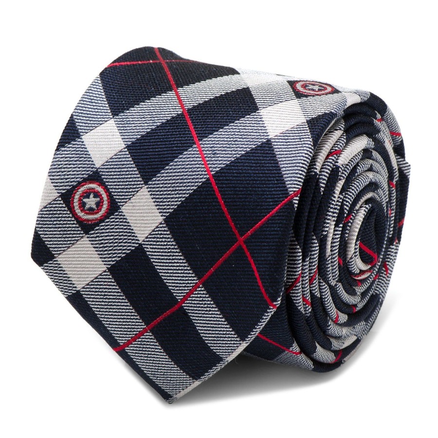 Marvel Captain America Blue Plaid Tie | Marvel Ties