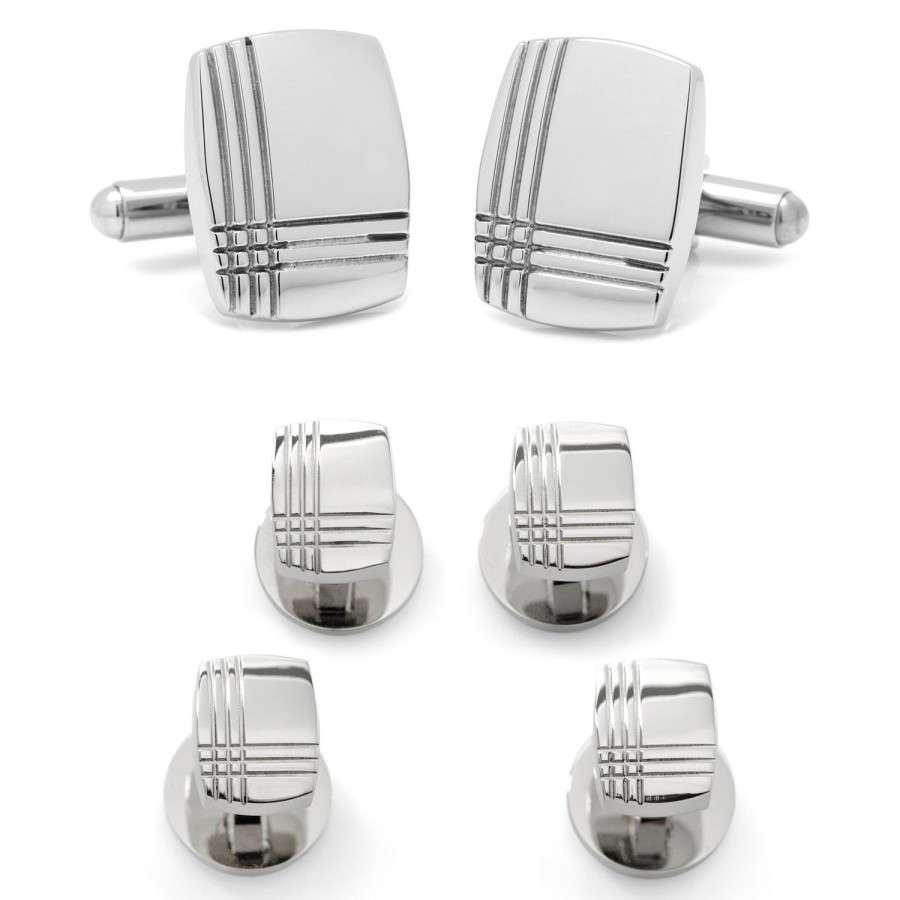 Ox and Bull Trading Co. Stainless Steel Tartan Plaid Stud Set | Stud Sets