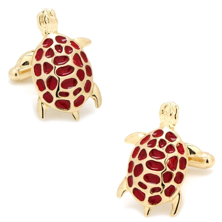 JJ Weston Red And Gold Turtle Cufflinks | Classic Cufflinks