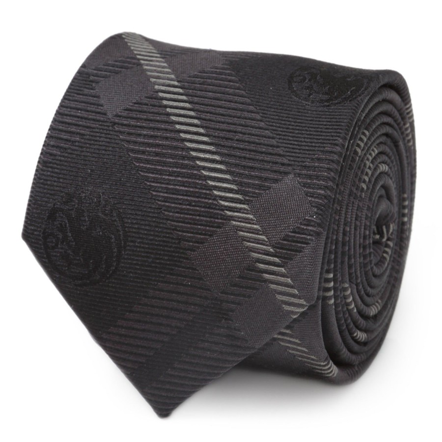 Game of Thrones Targaryen Dragon Black Plaid Silk Men'S Tie | Game Of Thrones Ties