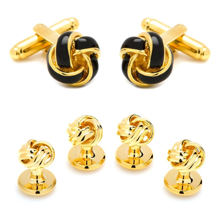 Ox and Bull Trading Co. Black And Gold Knot Stud Set | Stud Sets