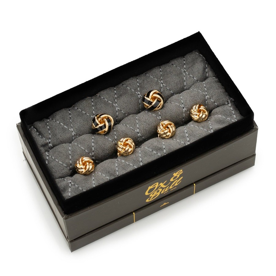 Ox and Bull Trading Co. Black And Gold Knot Stud Set | Stud Sets