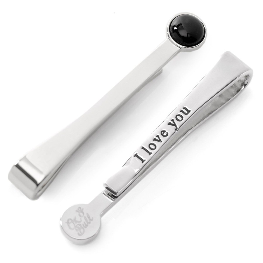 Ox and Bull Trading Co. Silver And Onyx Tie Bar | Classic Tie Bars