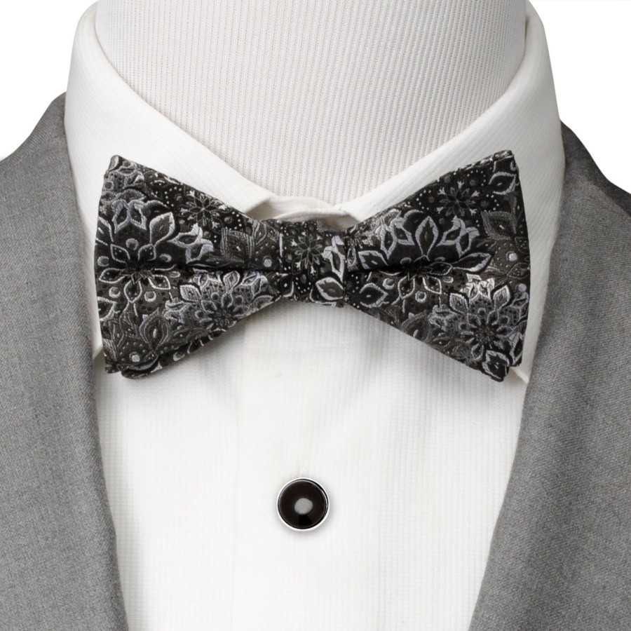 Ox and Bull Trading Co. Kaleido Floral Charcoal Men'S Bow Tie | Bow Ties