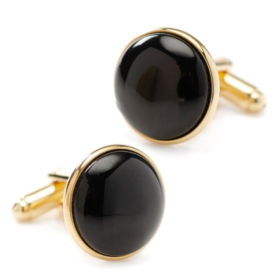 Ox and Bull Trading Co. Gold And Onyx Cufflinks | Classic Cufflinks