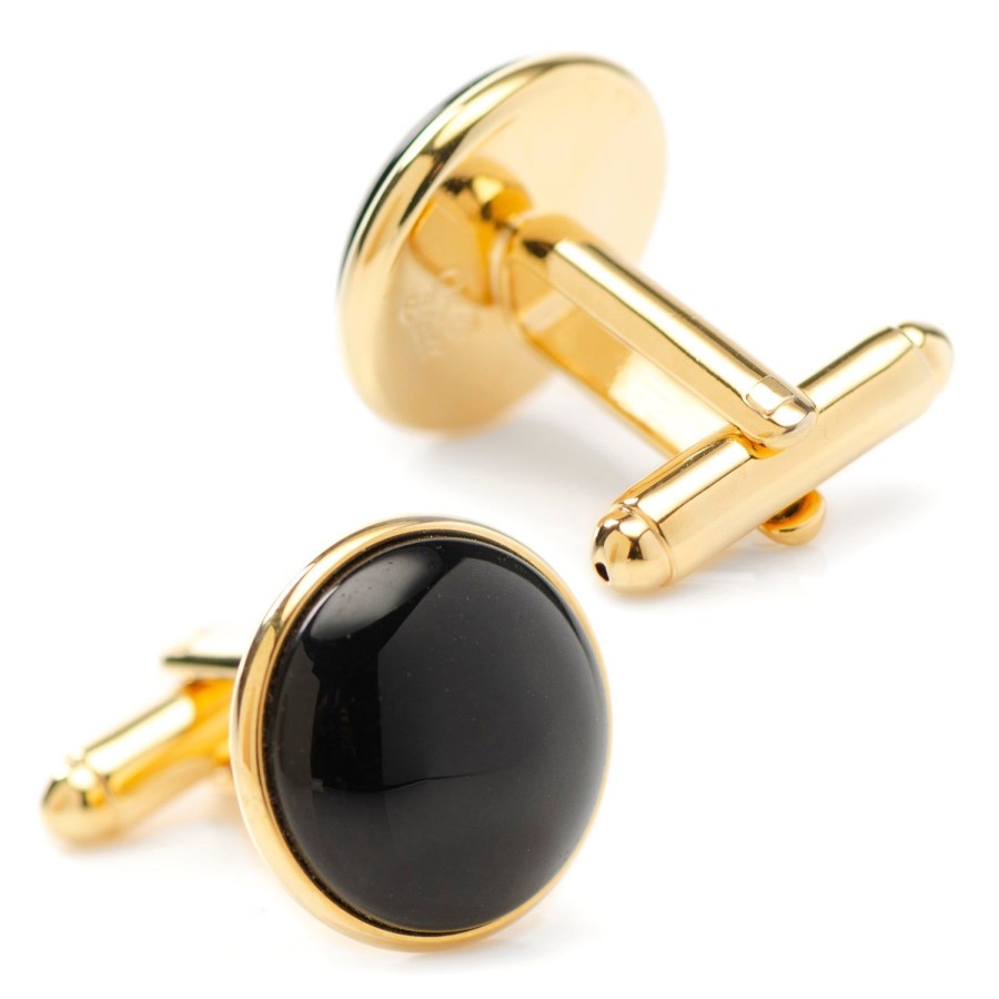 Ox and Bull Trading Co. Gold And Onyx Cufflinks | Classic Cufflinks