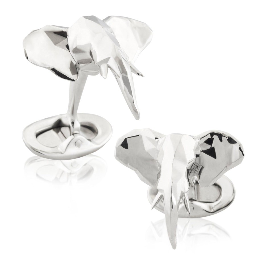 Fils Unique Faceted Ziggy Geometric Elephant Cufflinks | Classic Cufflinks