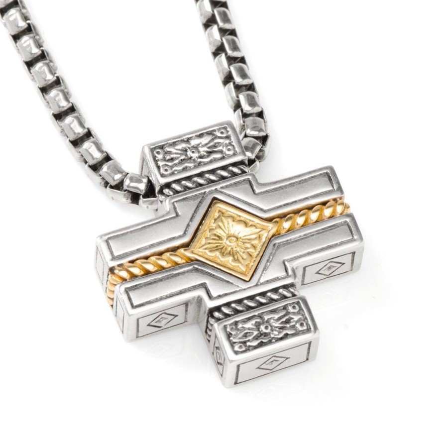 Konstantino Sterling Silver & 18K Gold Cross Necklace | Necklaces And Pendants