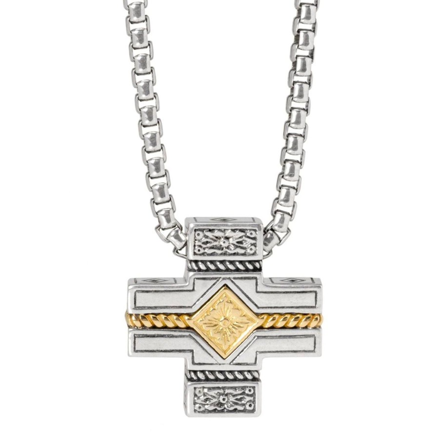 Konstantino Sterling Silver & 18K Gold Cross Necklace | Necklaces And Pendants