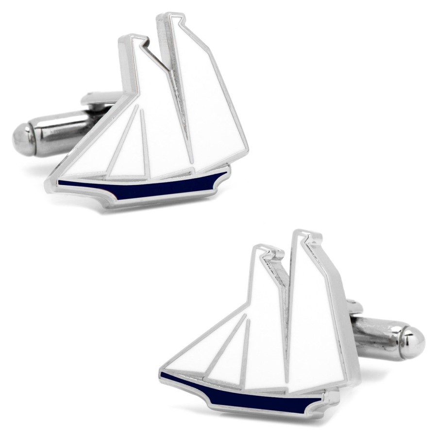 Cufflinks, Inc. Blue And White Sailboat Cufflinks | Classic Cufflinks