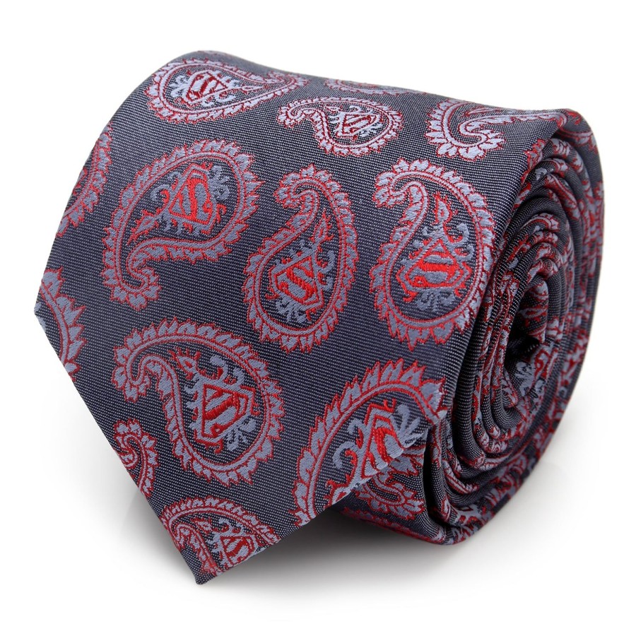 DC Comics Red And Blue Superman Paisley Tie | Dc Comics Ties