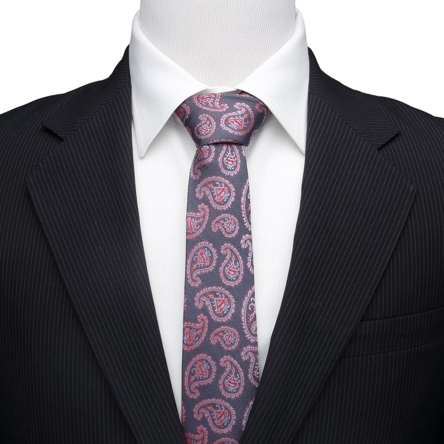 DC Comics Red And Blue Superman Paisley Tie | Dc Comics Ties