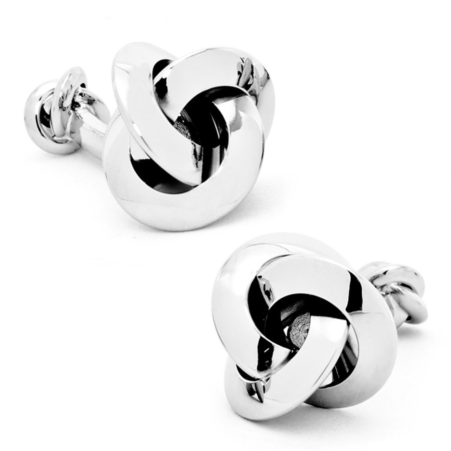 Ox and Bull Trading Co. Double Sided Silver Knot Cufflinks | Classic Cufflinks